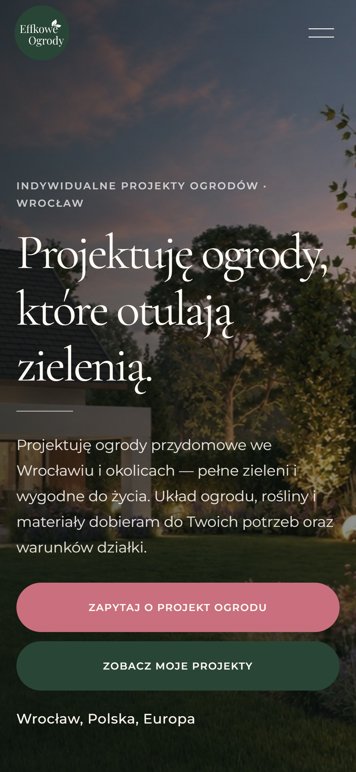 Strona Effkowe Ogrody na telefonie