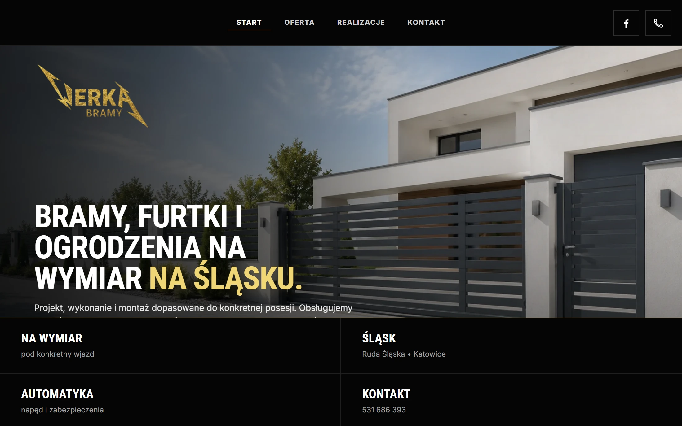 Strona Werka Bramy na komputerze